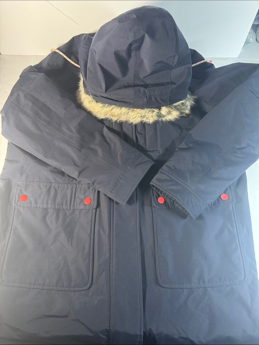 Boden navy 4 in i waterproof hooded parka coat
